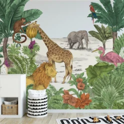 Art For The Home Multicolour Watercolour Jungle Matt Mural -Hammerite Store art for the home multicolour watercolour jungle matt mural5011583446036 01i BQ