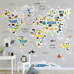 Art For The Home Multicolour World Map Jungle Matt Mural -Hammerite Store art for the home multicolour world map jungle matt mural5011583446043 01i BQ