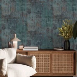 Boutique Industrial Concrete Blue Concrete Effect Textured Wallpaper 13 Boutique Industrial Concrete Blue Concrete Effect Textured Wallpaper -Hammerite Store boutique industrial concrete blue concrete effect textured wallpaper5011583573480 20i bq