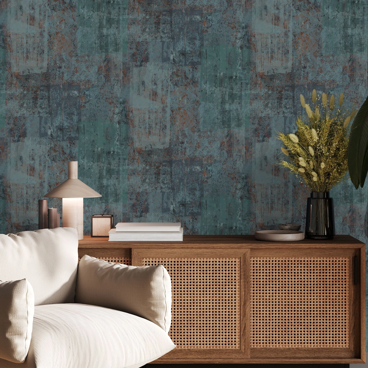 Boutique Industrial Concrete Blue Concrete Effect Textured Wallpaper 6 Boutique Industrial Concrete Blue Concrete Effect Textured Wallpaper - Image 4