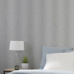 Celosi Grey Damask Metallic Effect Textured Wallpaper 9 Celosi Grey Damask Metallic Effect Textured Wallpaper -Hammerite Store celosi grey damask metallic effect textured wallpaper3663602560074 03i