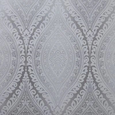 Celosi Grey Damask Metallic Effect Textured Wallpaper 4 Celosi Grey Damask Metallic Effect Textured Wallpaper - Image 2