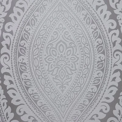Celosi Grey Damask Metallic Effect Textured Wallpaper 5 Celosi Grey Damask Metallic Effect Textured Wallpaper - Image 3