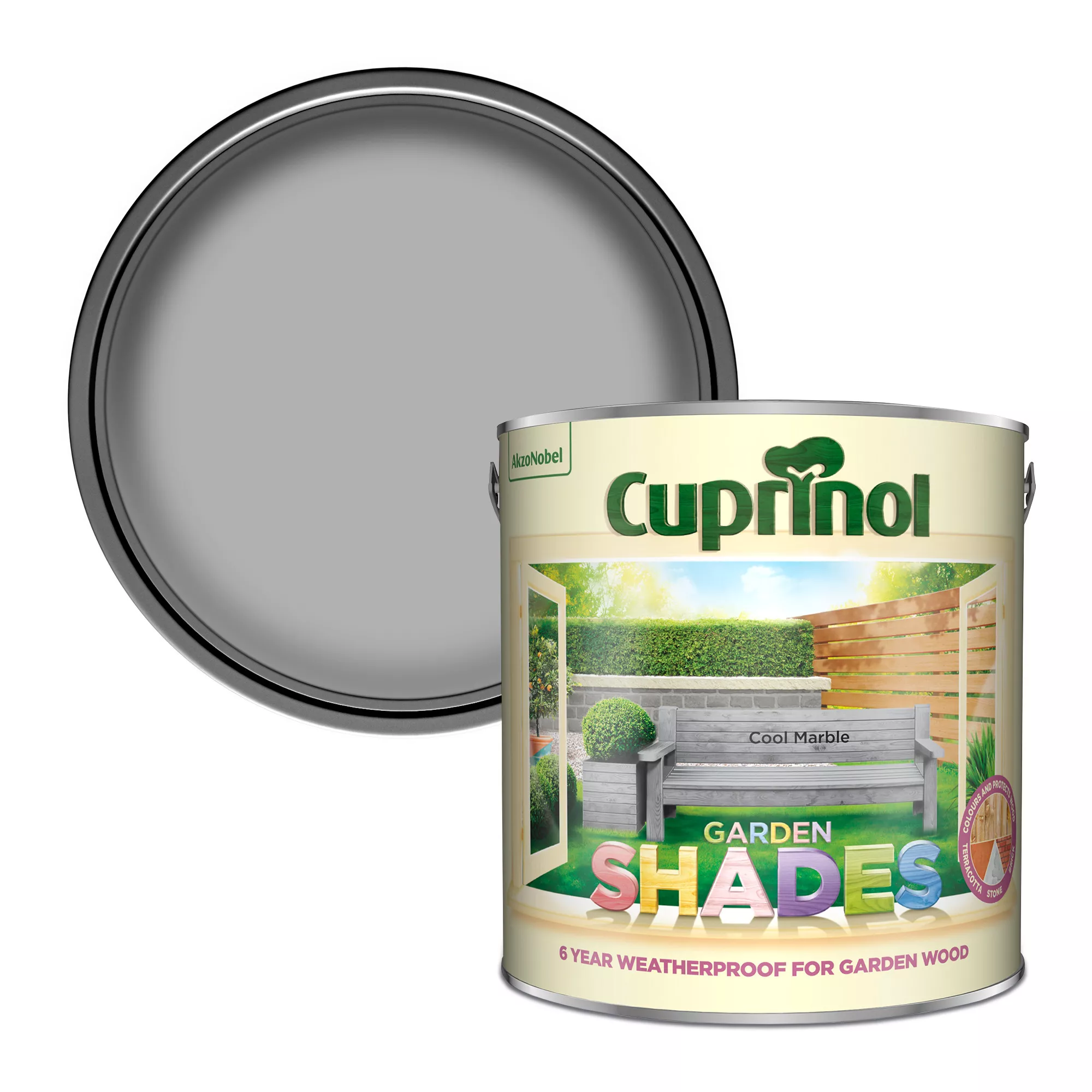 Cuprinol Garden Shades Cool Marble Matt Garden Paint, 2.5L Tin 3 Cuprinol Garden Shades Cool Marble Matt Garden Paint, 2.5L Tin