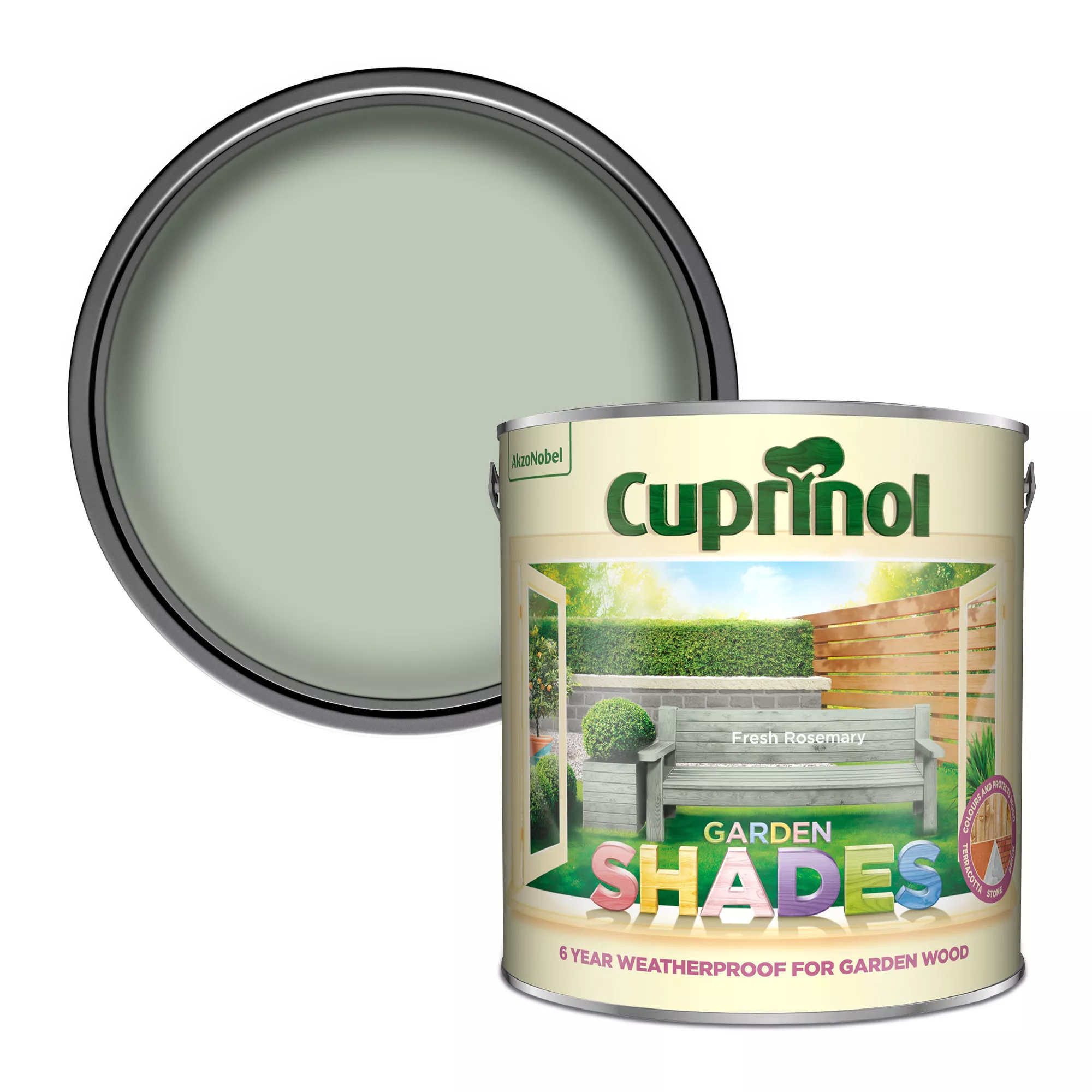Cuprinol Garden Shades Fresh Rosemary Matt Multi-surface Exterior Wood Paint, 2.5L 3 Cuprinol Garden Shades Fresh Rosemary Matt Multi-surface Exterior Wood Paint, 2.5L