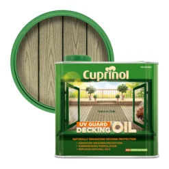 Cuprinol UV Guard Natural Oak Matt UV Resistant Decking Wood Oil, 2.5L