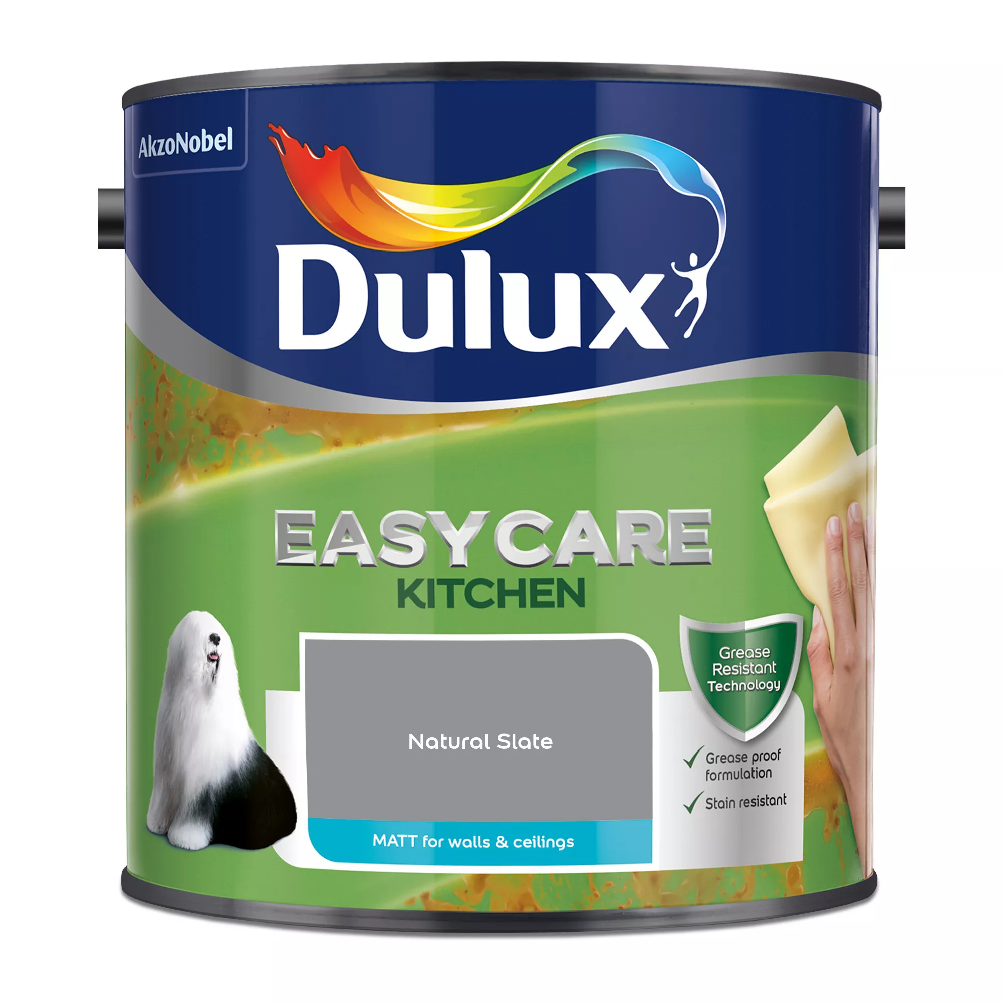 Dulux Easycare Kitchen Natural Slate Matt Wall Paint, 2.5L 4 Dulux Easycare Kitchen Natural Slate Matt Wall Paint, 2.5L - Image 2