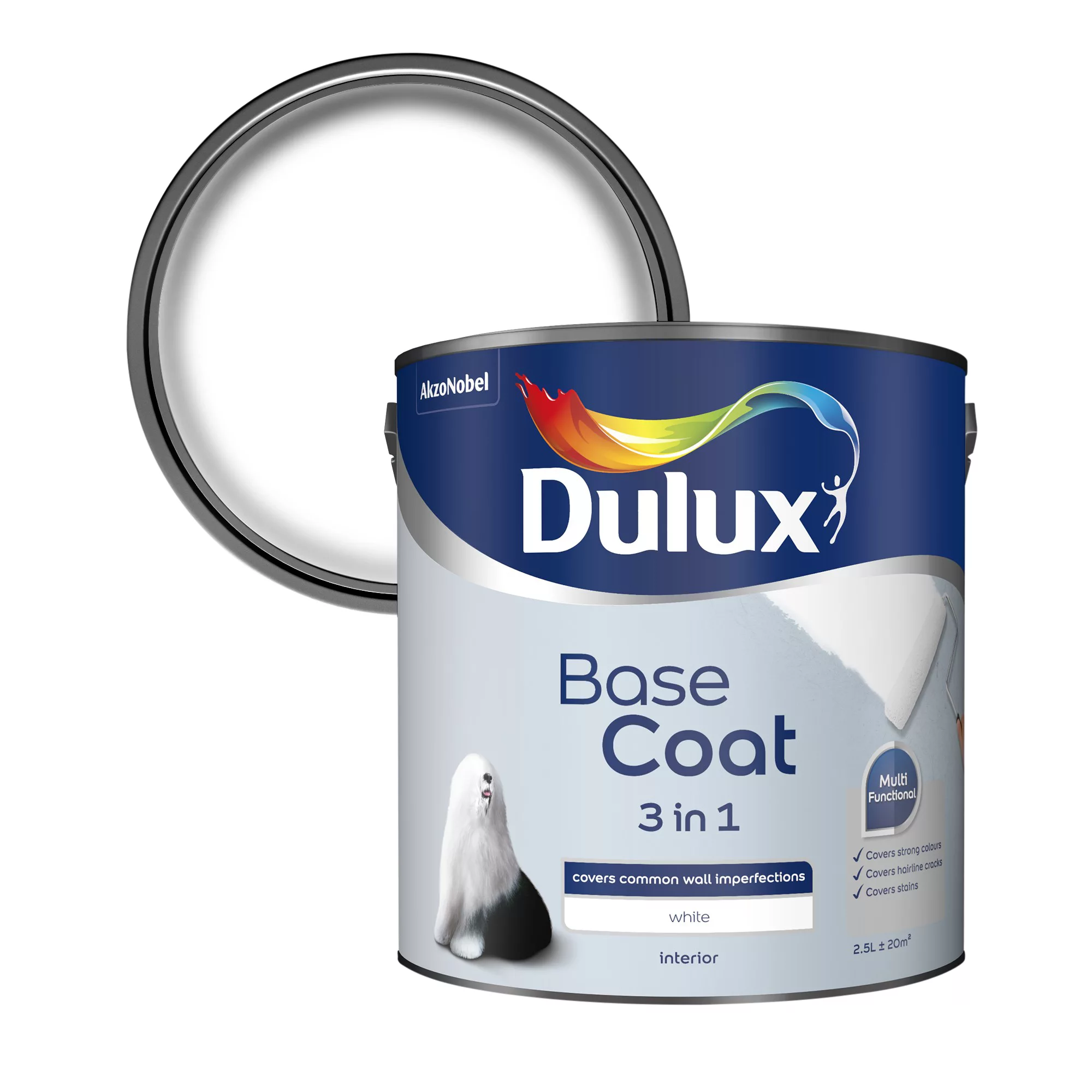 Dulux Problem Walls White Multi-surface Basecoat, 2.5L 3 Dulux Problem Walls White Multi-surface Basecoat, 2.5L
