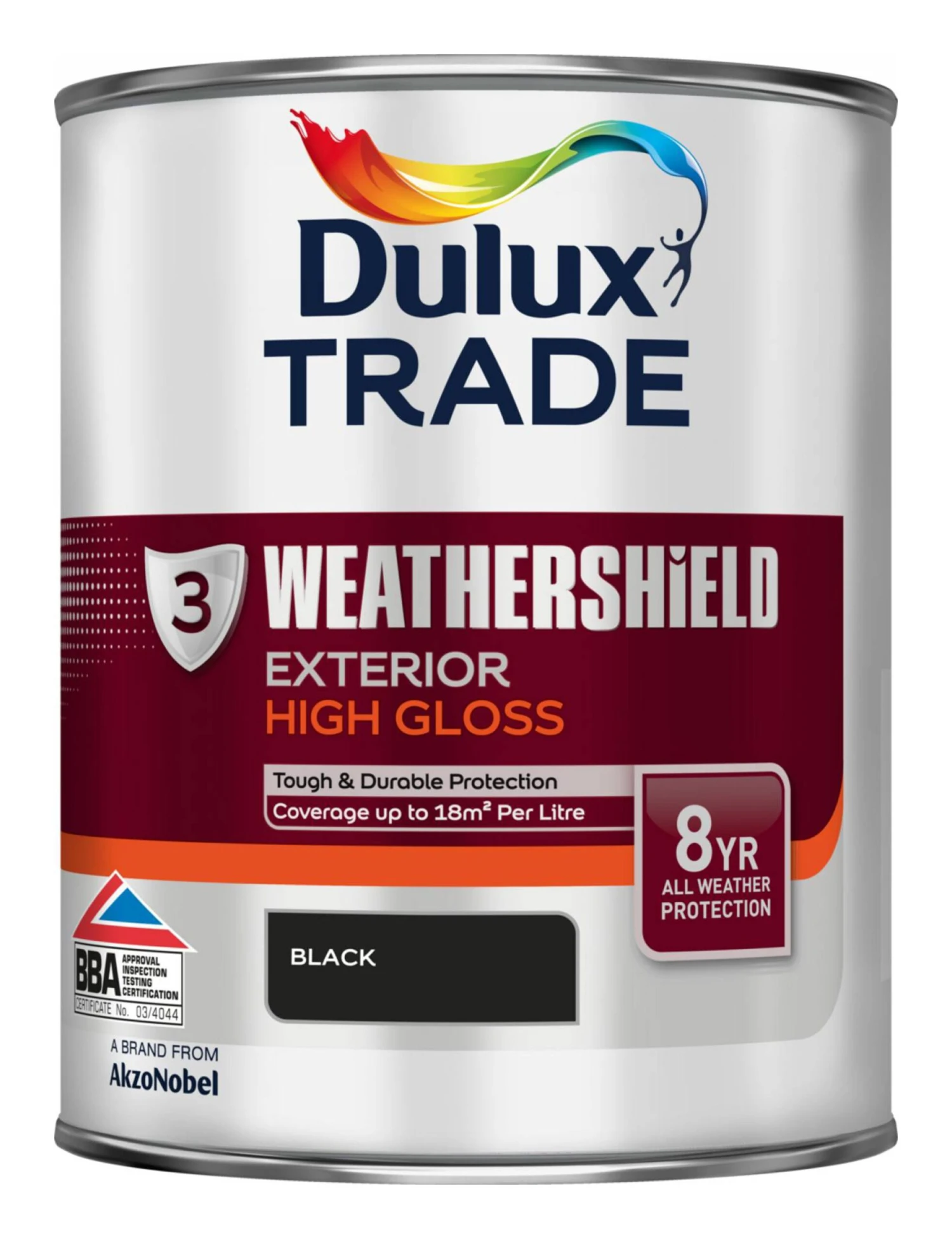 Dulux Trade Black Gloss Exterior Metal & Wood Paint, 1L 4 Dulux Trade Black Gloss Exterior Metal & Wood Paint, 1L - Image 2