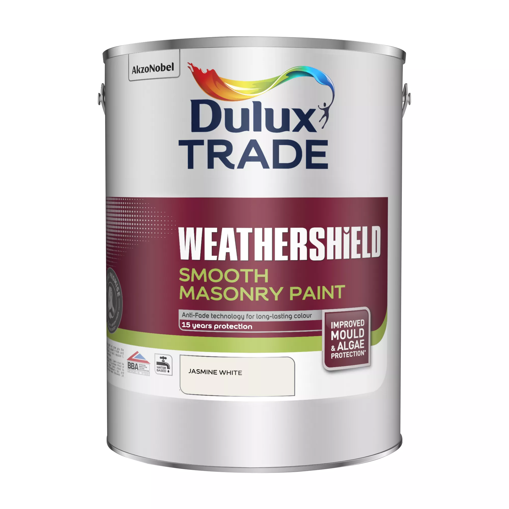 Dulux Trade Weathershield Jasmine White Smooth Masonry Paint, 5L Tin 3 Dulux Trade Weathershield Jasmine White Smooth Masonry Paint, 5L Tin