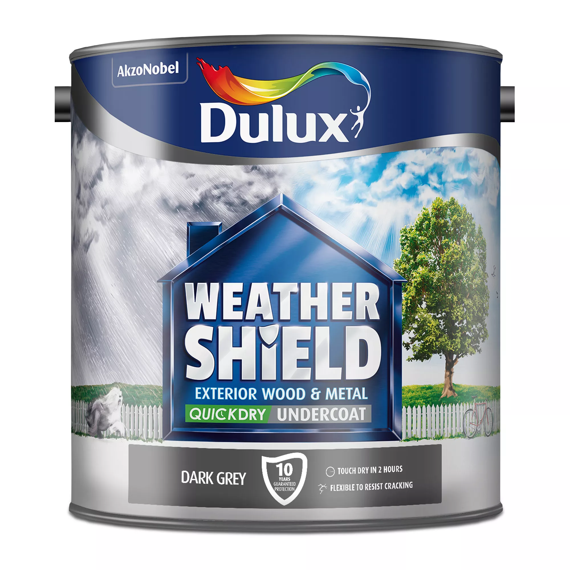 Dulux Weathershield Grey Metal & Wood Undercoat, 2.5L 4 Dulux Weathershield Grey Metal & Wood Undercoat, 2.5L - Image 2