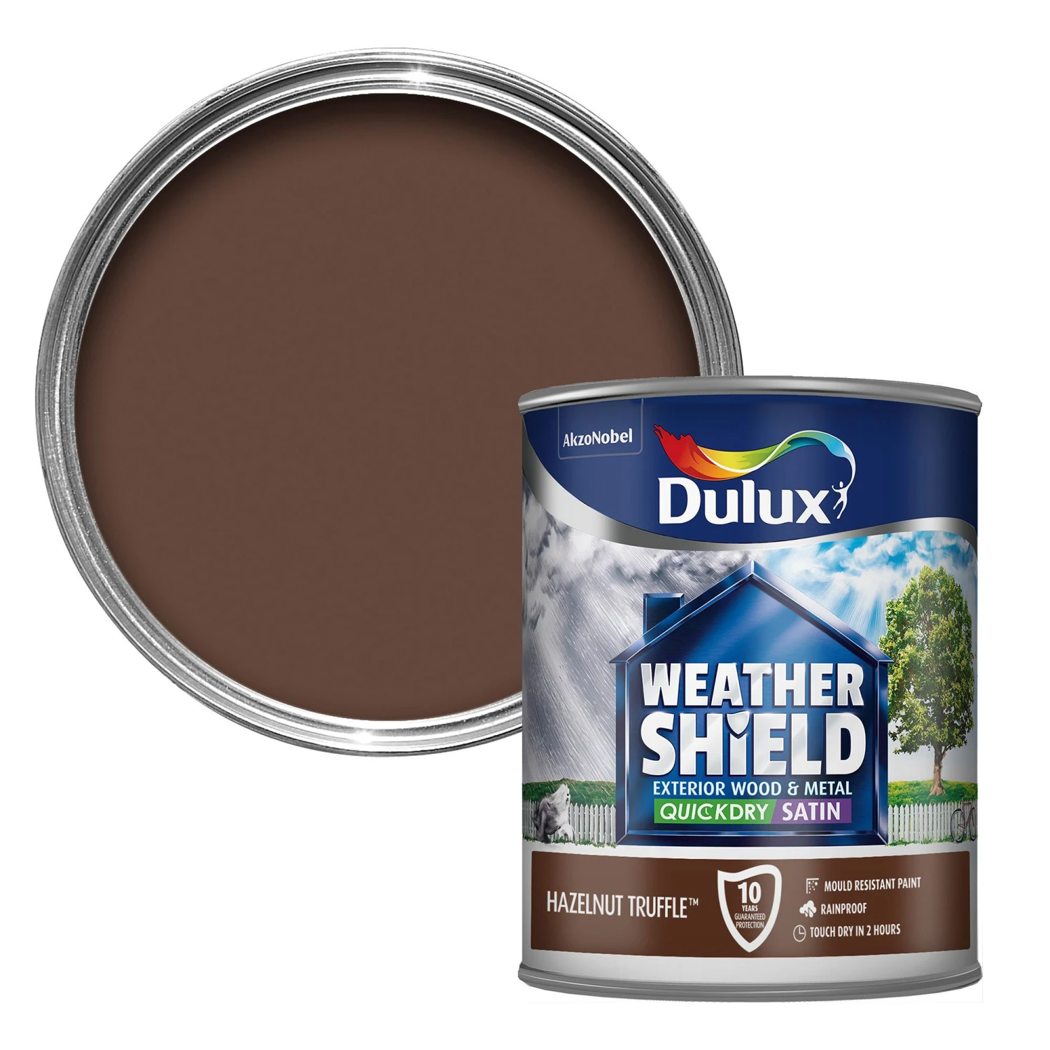 Dulux Weathershield Hazelnut Truffle Satinwood Exterior Metal & Wood Paint, 750ml 3 Dulux Weathershield Hazelnut Truffle Satinwood Exterior Metal & Wood Paint, 750ml