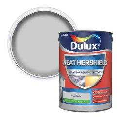 Dulux Weathershield Pale Slate Smooth Matt Masonry Paint, 5L