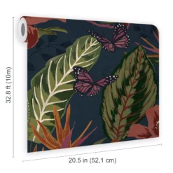 Envy Eden Dark Navy Floral Smooth Wallpaper 12 Envy Eden Dark Navy Floral Smooth Wallpaper -Hammerite Store envy eden dark navy floral smooth wallpaper5011583527964 02t