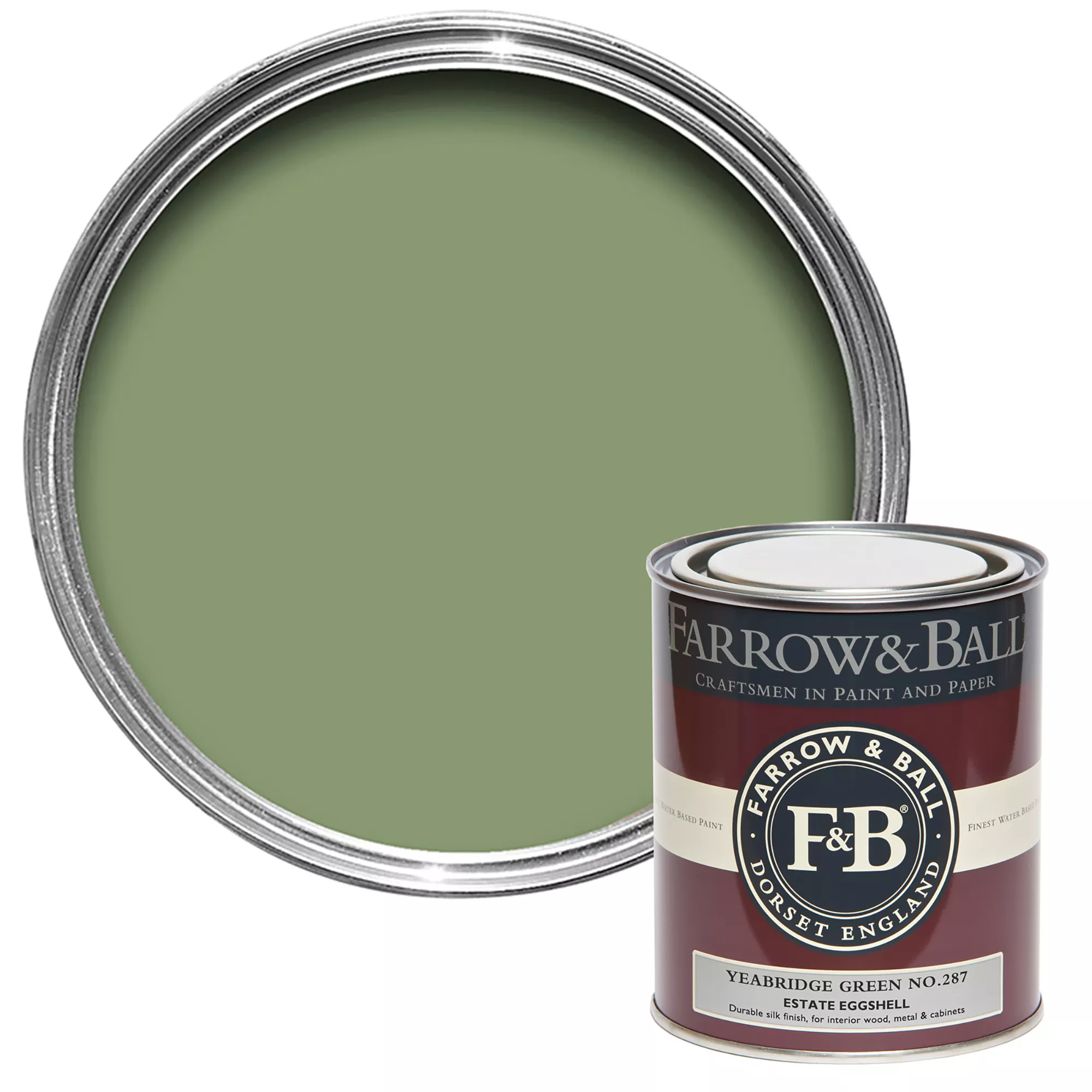 Farrow & Ball Estate Yeabridge Green No.287 Eggshell Paint, 750ml 3 Farrow & Ball Estate Yeabridge Green No.287 Eggshell Paint, 750ml