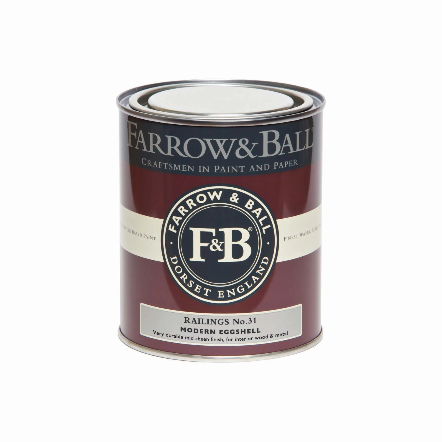 Farrow & Ball Modern Railings No.31 Eggshell Paint, 750ml 4 Farrow & Ball Modern Railings No.31 Eggshell Paint, 750ml - Image 2