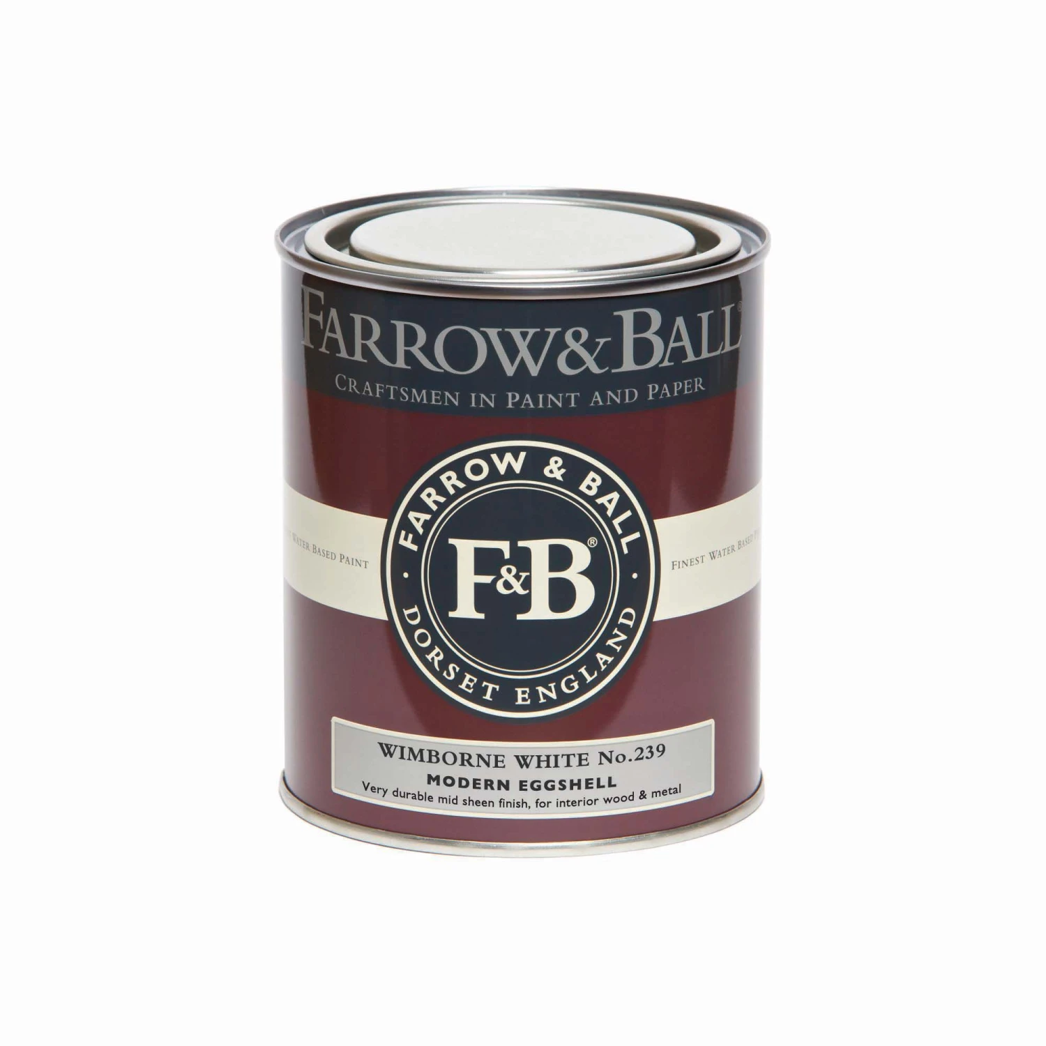 Farrow & Ball Modern Wimborne White No.239 Eggshell Paint, 750ml 4 Farrow & Ball Modern Wimborne White No.239 Eggshell Paint, 750ml - Image 2