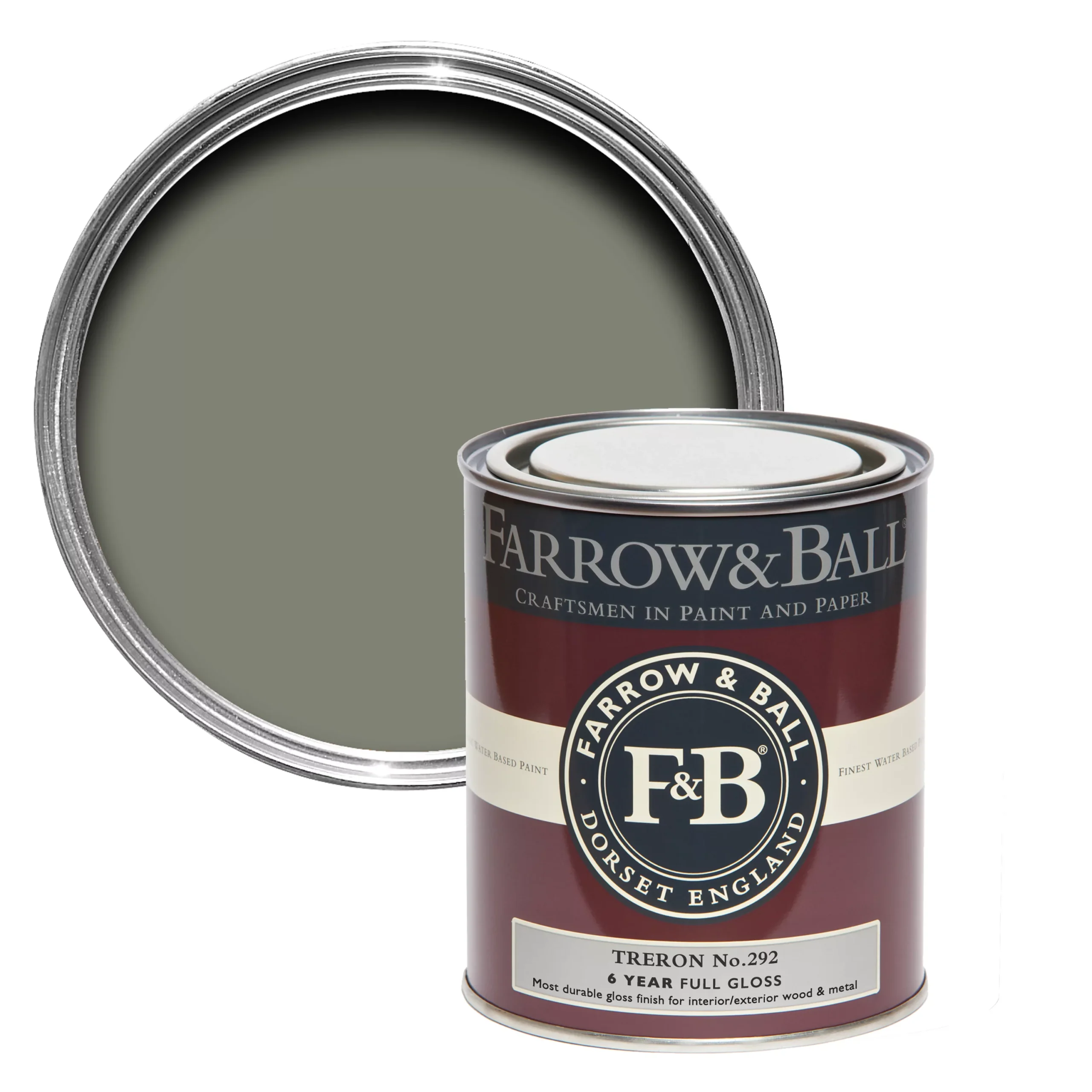 Farrow & Ball Treron No.292 Gloss Metal & Wood Paint, 750ml 3 Farrow & Ball Treron No.292 Gloss Metal & Wood Paint, 750ml