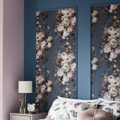 GoodHome Chryso Blue Floral Textured Wallpaper -Hammerite Store goodhome chryso blue floral textured wallpaper5059340408873 01i