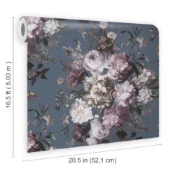 GoodHome Chryso Blue Floral Textured Wallpaper -Hammerite Store goodhome chryso blue floral textured wallpaper5059340408873 02t