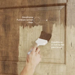 GoodHome Clear Satin Multi-surface Furniture Wood Varnish, 2.5L -Hammerite Store goodhome clear satin multi surface furniture wood varnish 2 5l5059340486604 02i