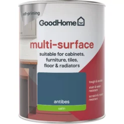 GoodHome Durable Antibes Satin Multi-surface Paint, 750ml 8 GoodHome Durable Antibes Satin Multi-surface Paint, 750ml -Hammerite Store goodhome durable antibes satin multi surface paint 750ml3663602585756 02c