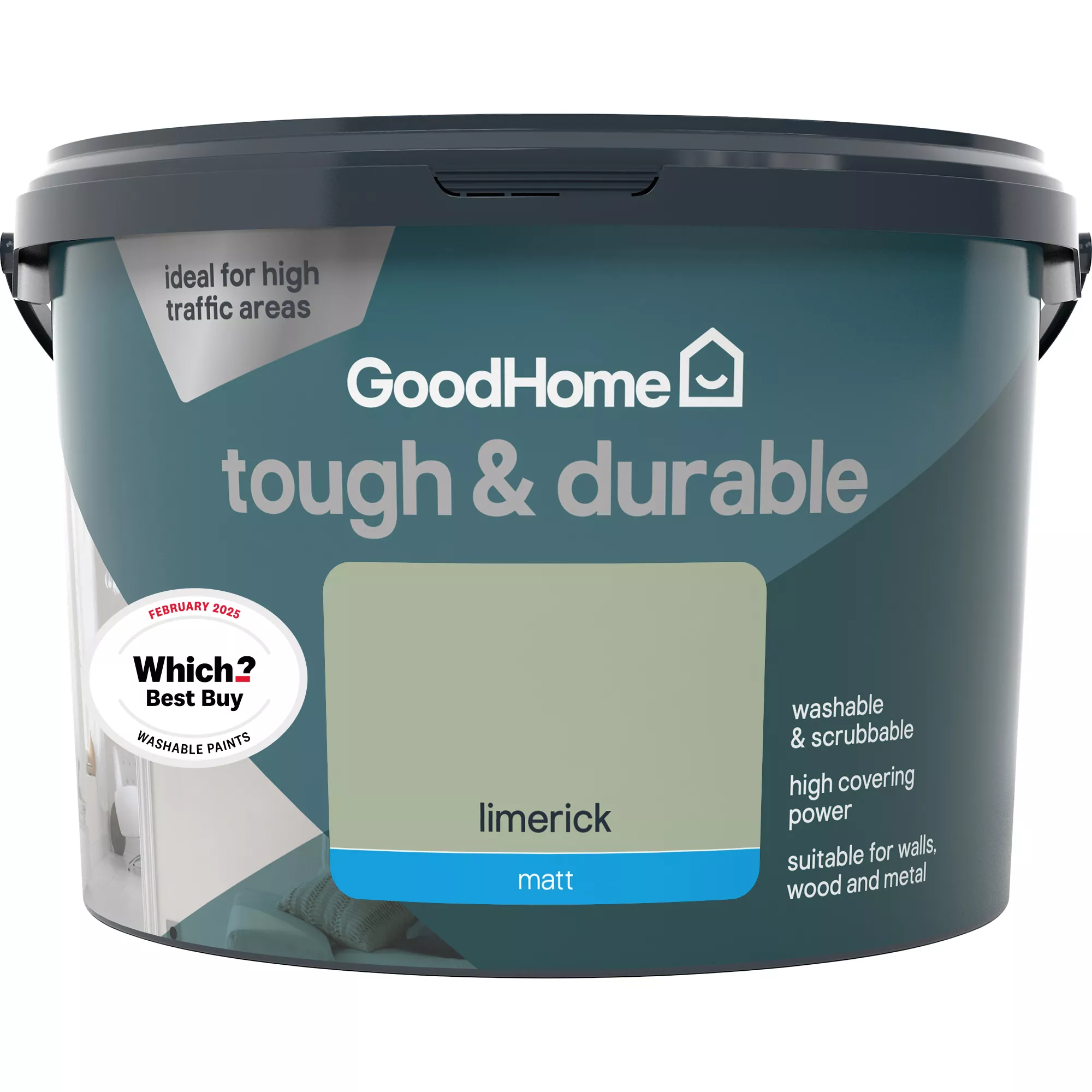 GoodHome Durable Limerick Matt Emulsion Paint, 2.5L 5 GoodHome Durable Limerick Matt Emulsion Paint, 2.5L - Image 3