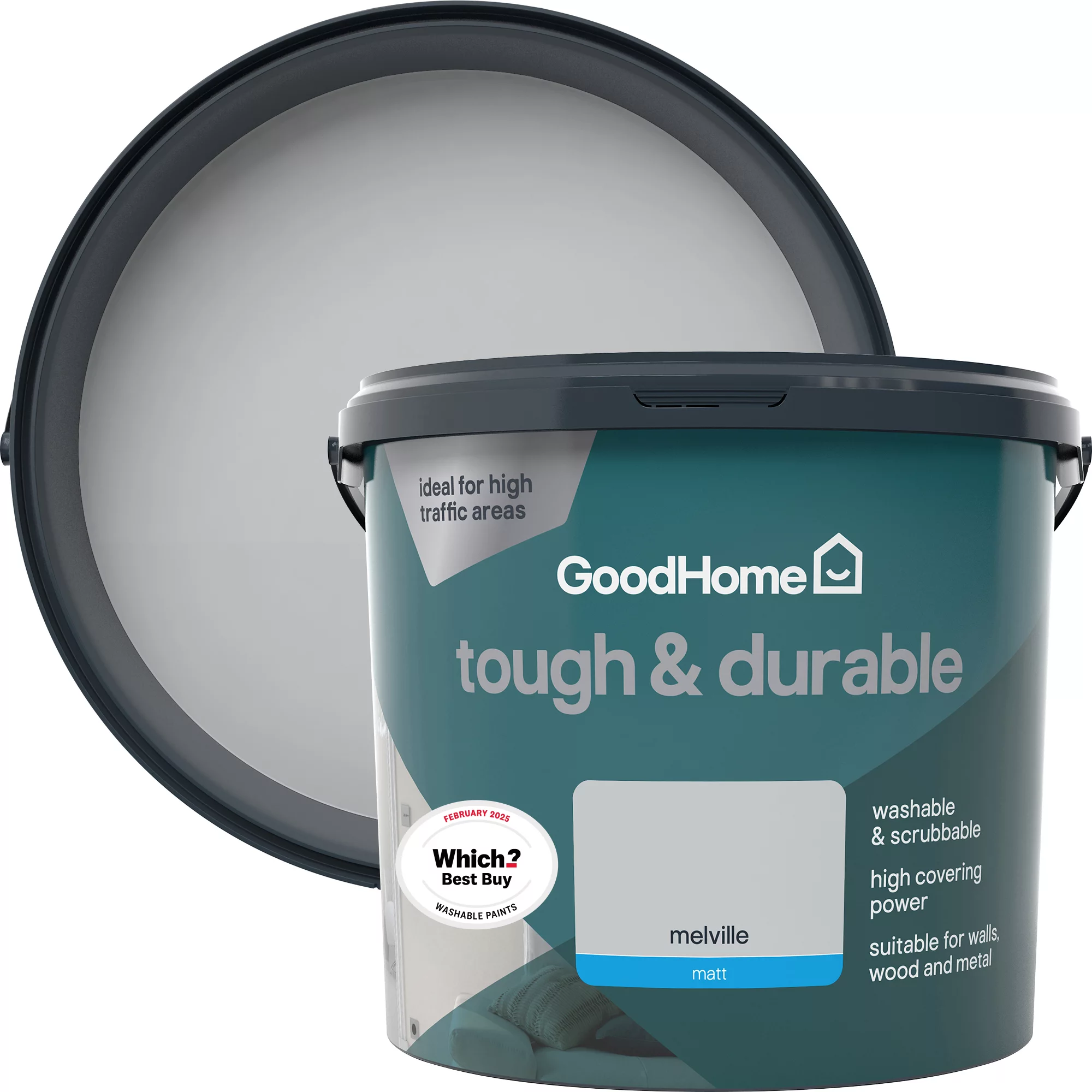 GoodHome Durable Melville Matt Emulsion Paint, 5L 3 GoodHome Durable Melville Matt Emulsion Paint, 5L