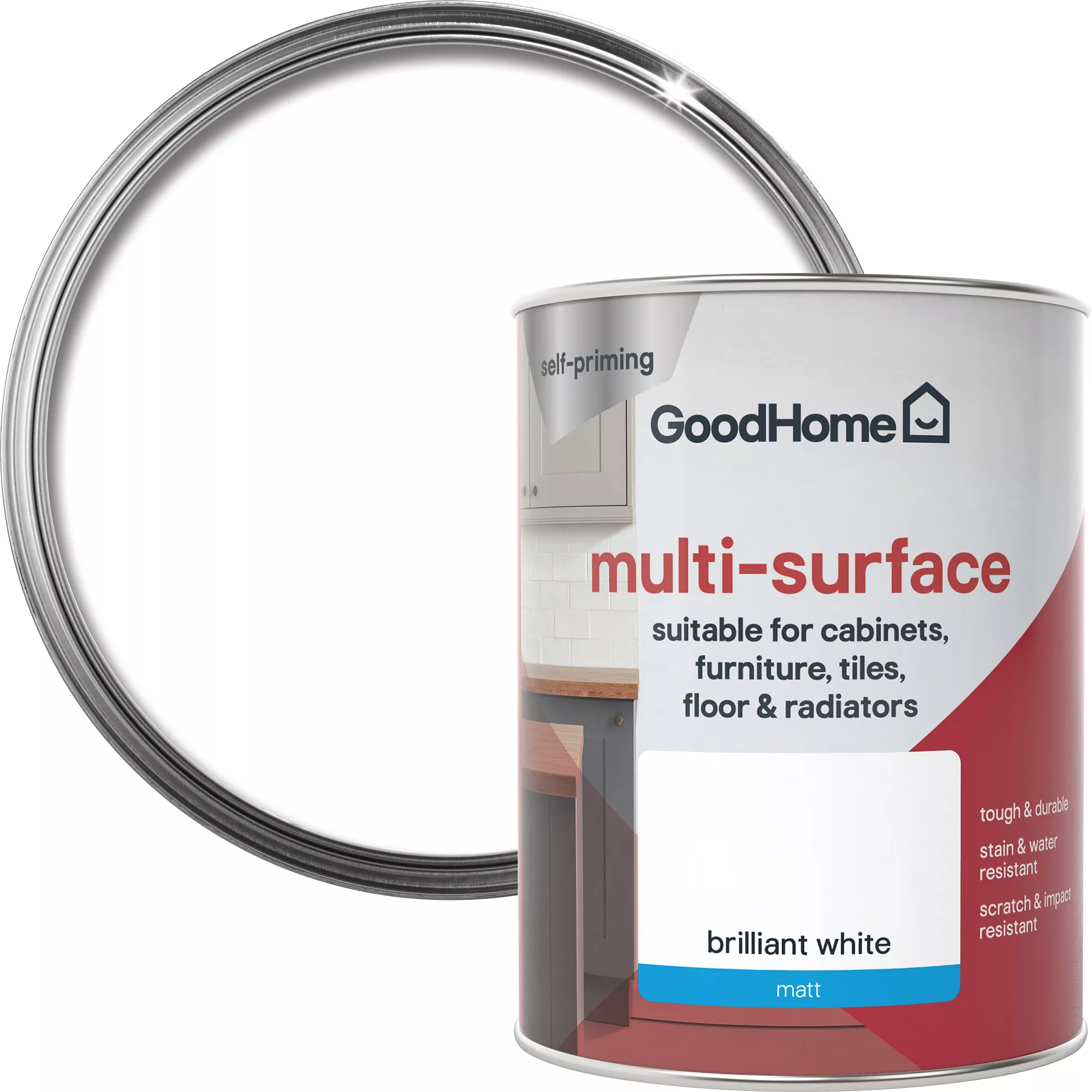 GoodHome Durable North Pole (Brilliant White) Matt Multi-surface Paint, 750ml 3 GoodHome Durable North Pole (Brilliant White) Matt Multi-surface Paint, 750ml