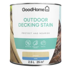 GoodHome Natural Matt Quick Dry Decking Wood Stain, 2.5L 8 GoodHome Natural Matt Quick Dry Decking Wood Stain, 2.5L -Hammerite Store goodhome natural matt quick dry decking wood stain 2 5l5059340297149 02c