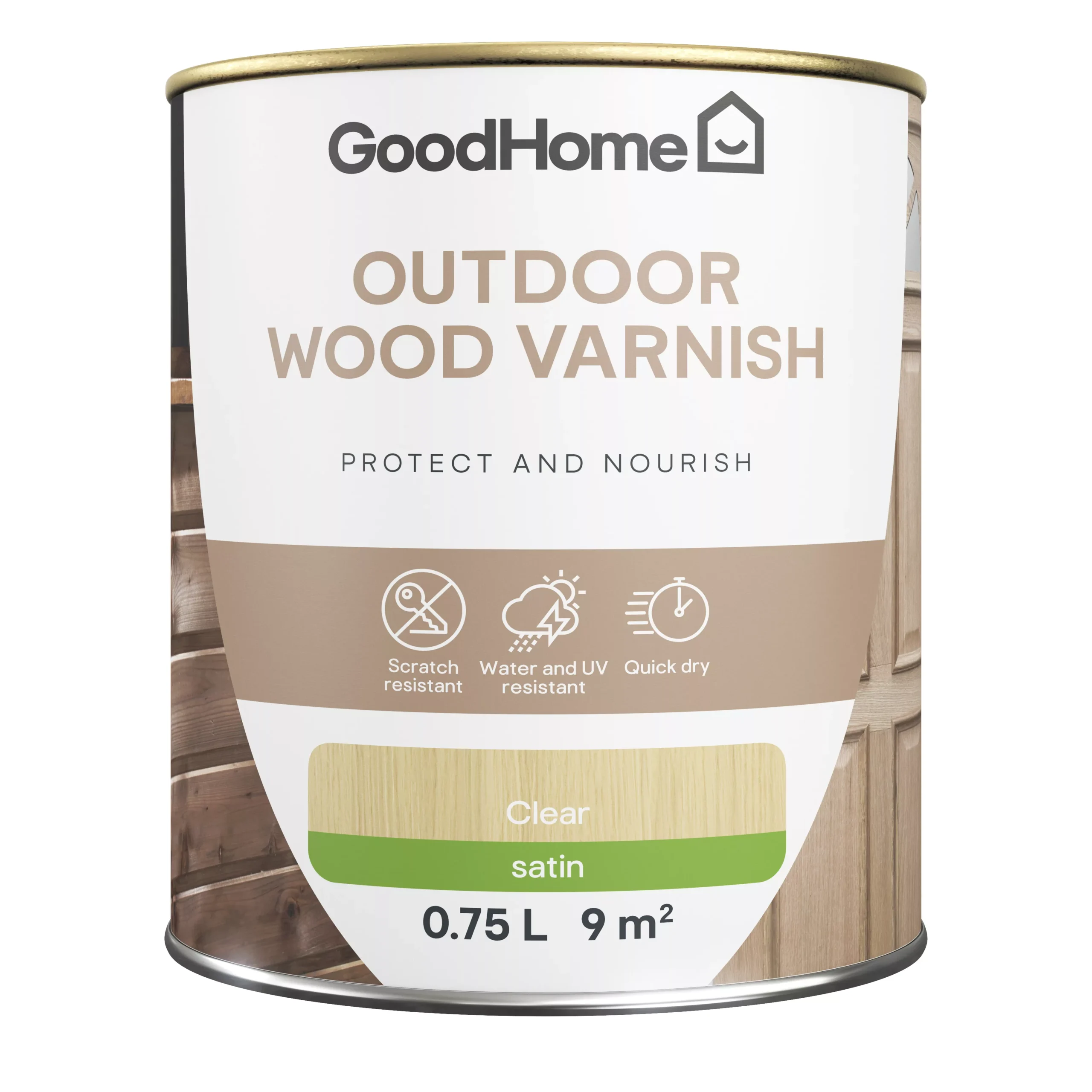 GoodHome Outdoor Clear Satin Varnish, 750ml 4 GoodHome Outdoor Clear Satin Varnish, 750ml - Image 2