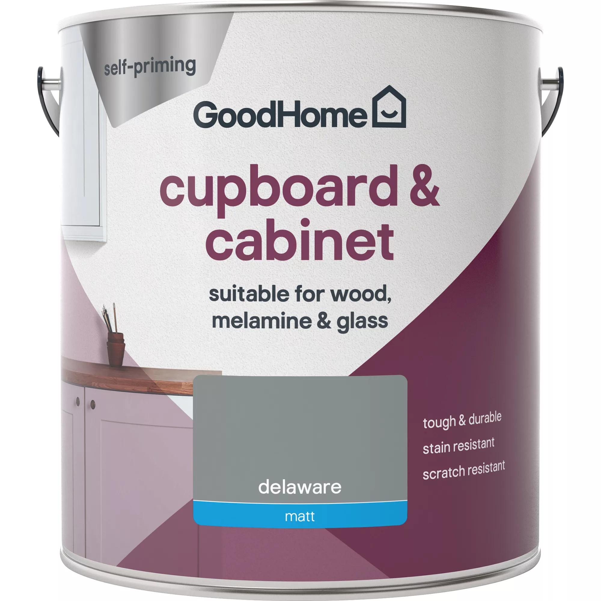 GoodHome Renovation Delaware Matt Cupboard & Cabinet Paint, 2L 4 GoodHome Renovation Delaware Matt Cupboard & Cabinet Paint, 2L - Image 2