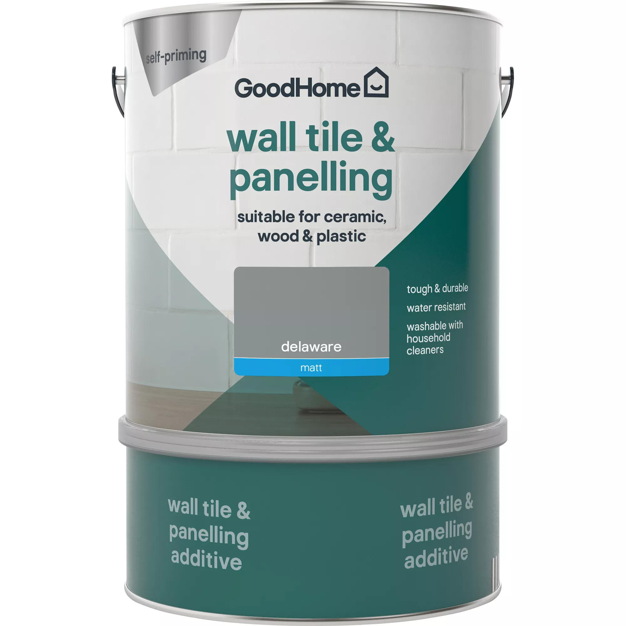 GoodHome Renovation Delaware Matt Wall Tile & Panelling Paint, 2L 4 GoodHome Renovation Delaware Matt Wall Tile & Panelling Paint, 2L - Image 2