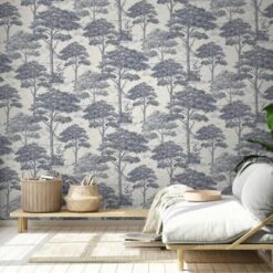 Grandeco Blue Etched Tree Embossed Wallpaper -Hammerite Store grandeco blue etched tree embossed wallpaper5411012481315 01i bq