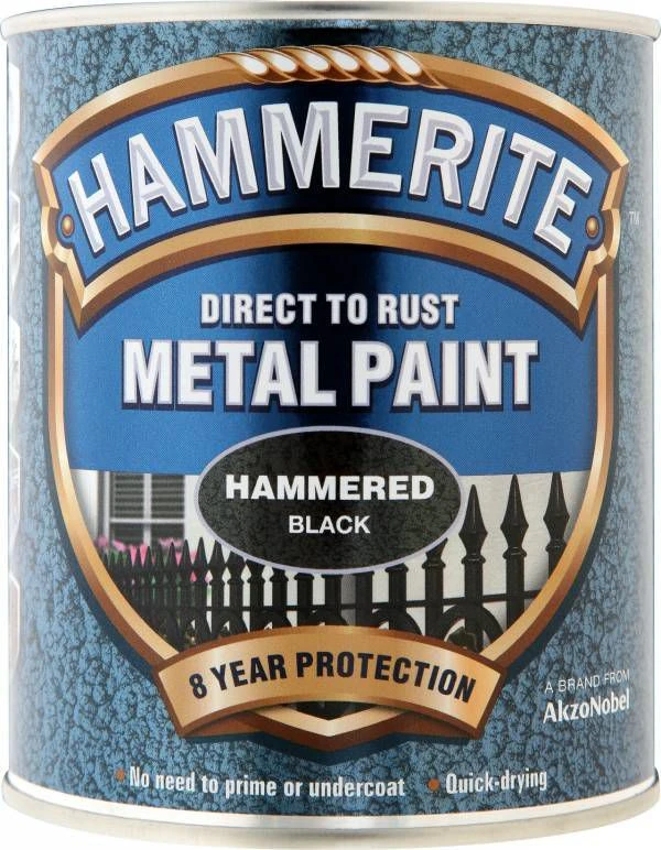 Hammerite Black Hammered Effect Metal Paint, 750ml 4 Hammerite Black Hammered Effect Metal Paint, 750ml - Image 2