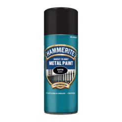 Hammerite Black Satinwood Metal Paint, 400ml