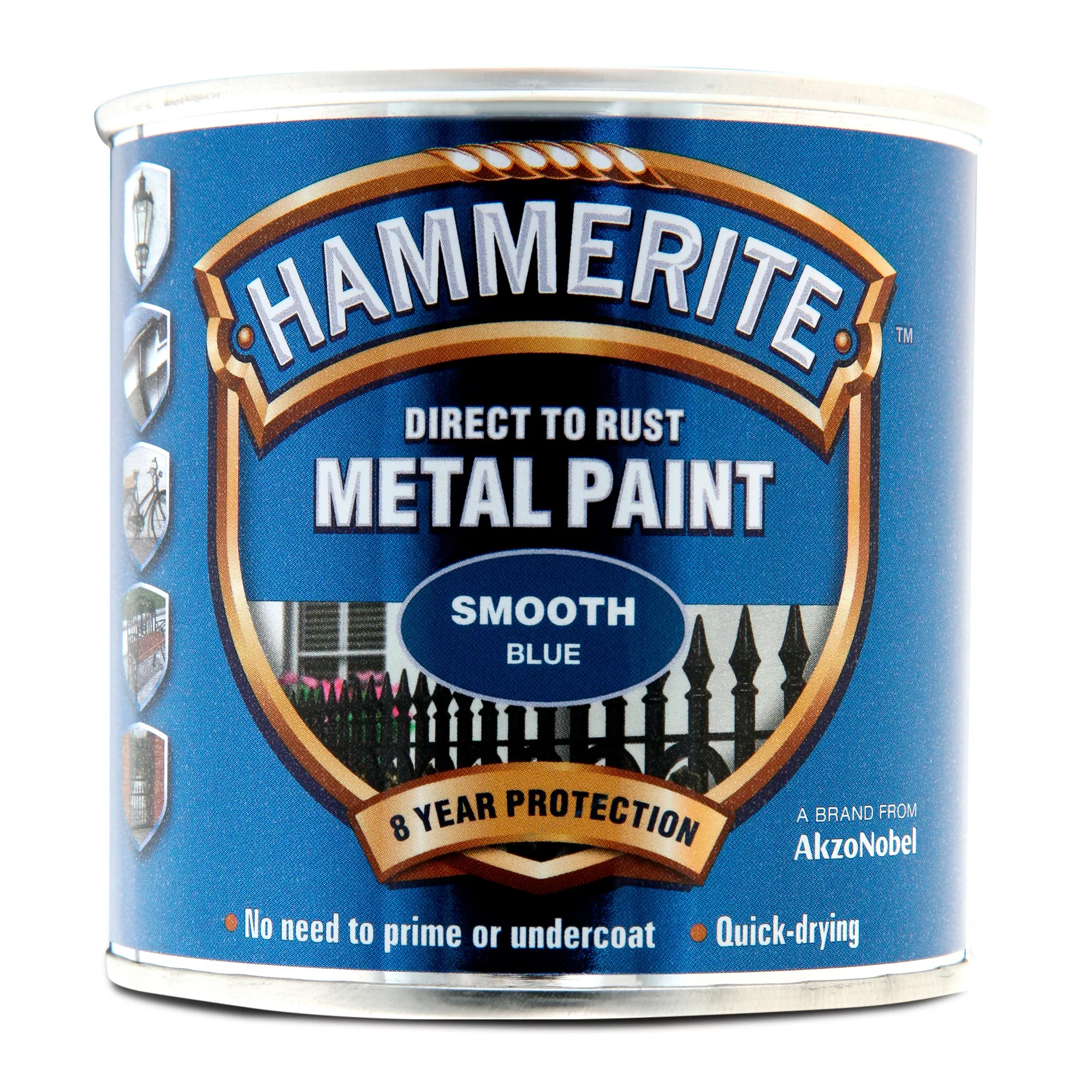 Hammerite Blue Gloss Metal Paint, 250ml 4 Hammerite Blue Gloss Metal Paint, 250ml - Image 2