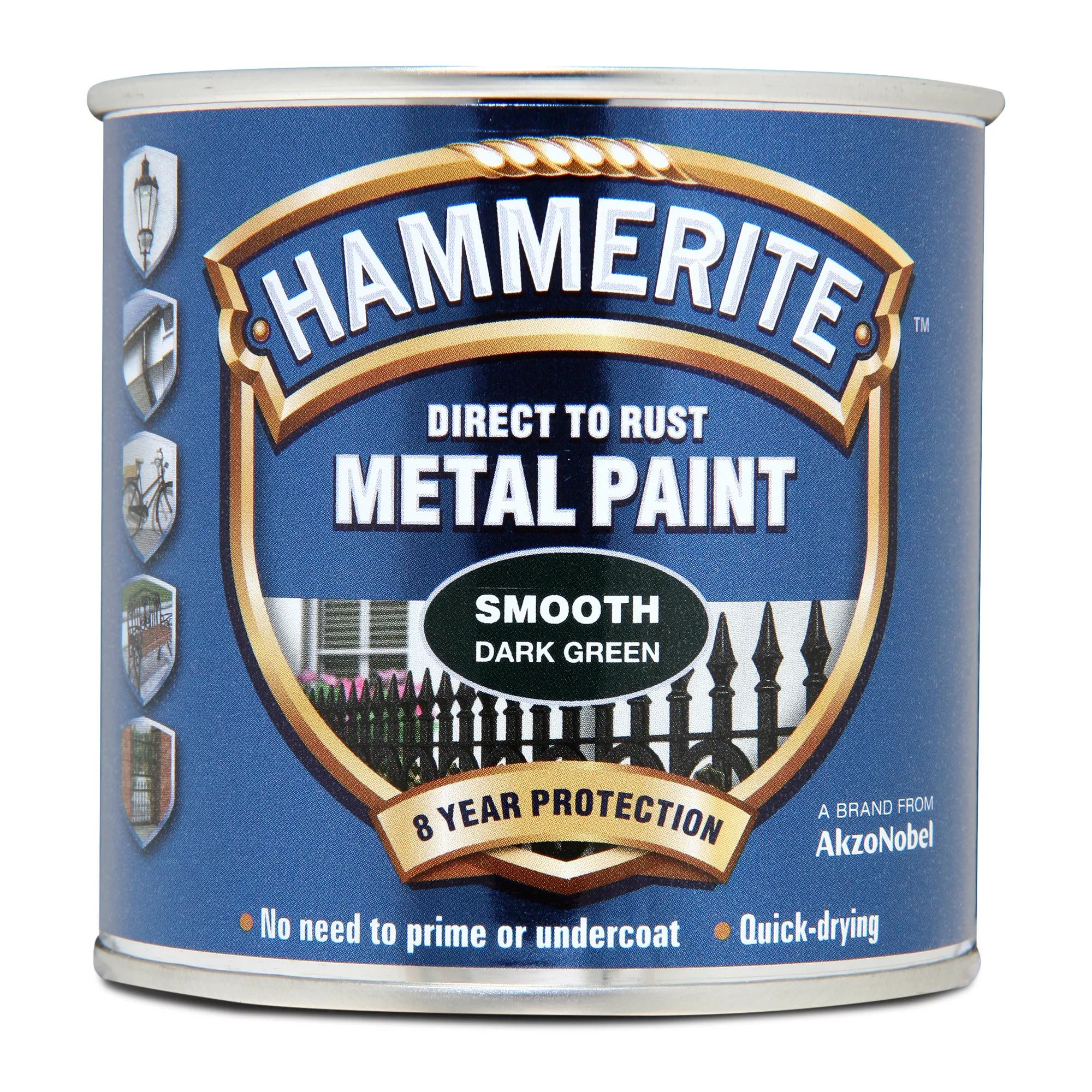 Hammerite Dark Green Gloss Metal Paint, 250ml 4 Hammerite Dark Green Gloss Metal Paint, 250ml - Image 2