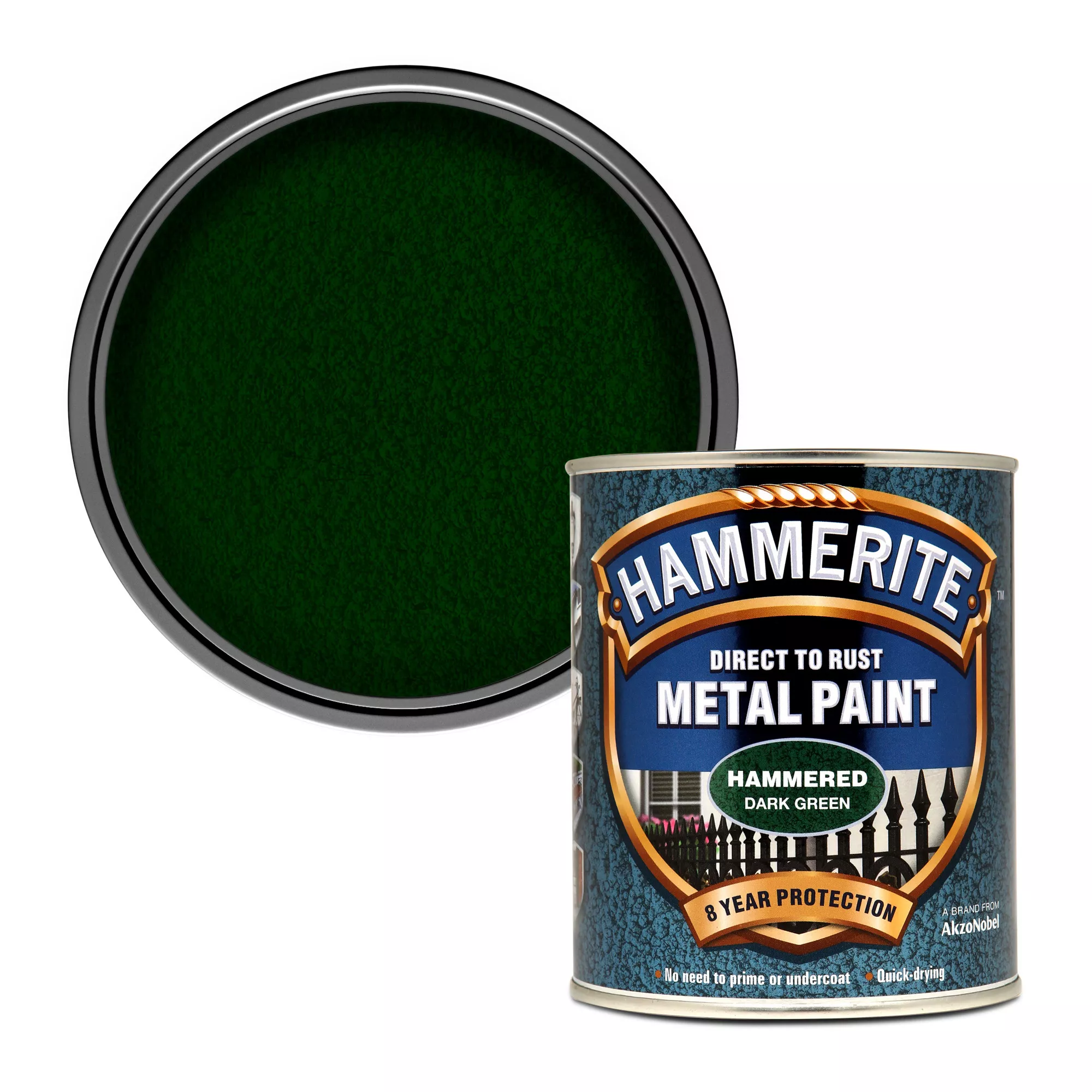 Hammerite Dark Green Hammered Effect Metal Paint, 750ml 3 Hammerite Dark Green Hammered Effect Metal Paint, 750ml
