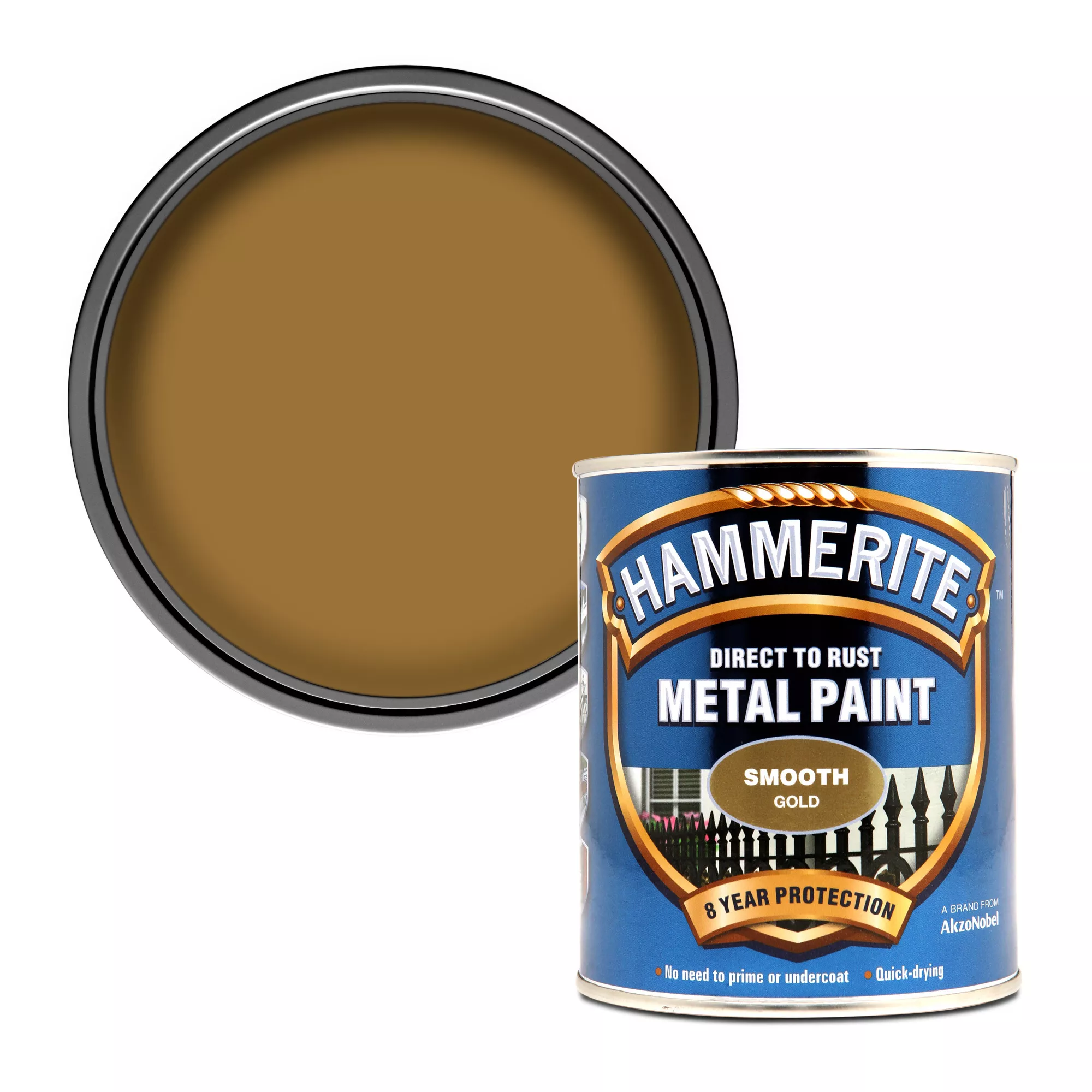 Hammerite Gloss Gold Effect Metal Paint, 750ml 3 Hammerite Gloss Gold Effect Metal Paint, 750ml