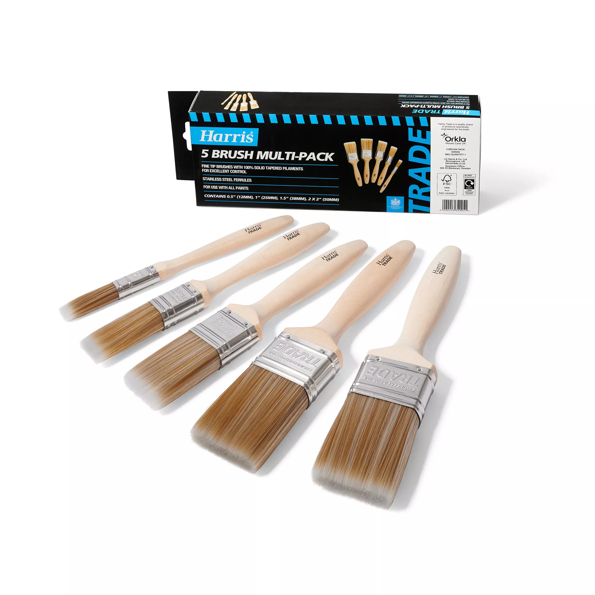 Harris Trade Fine Tip Paint Brush, Pack Of 5 4 Harris Trade Fine Tip Paint Brush, Pack Of 5 - Image 2