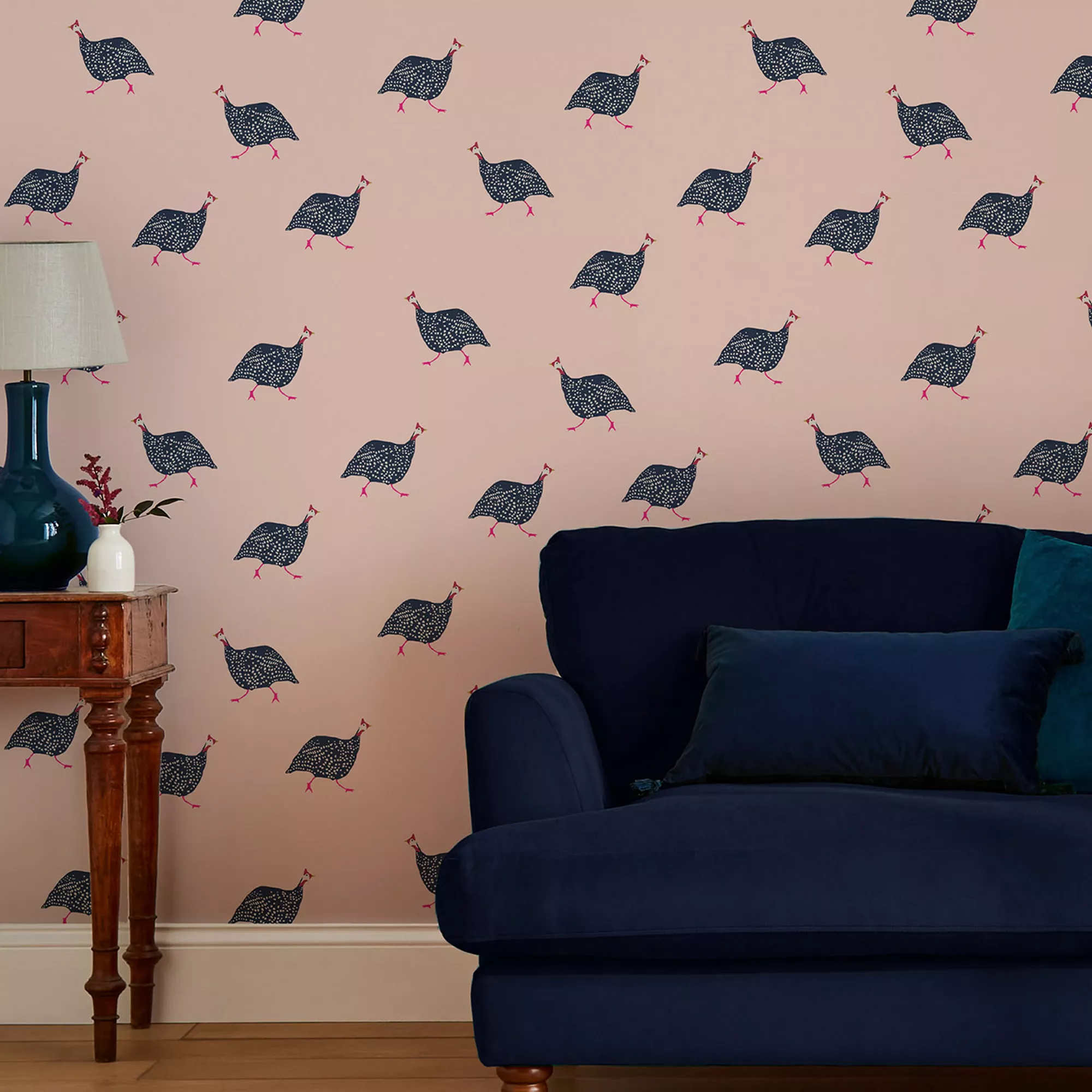 Joules Blush Pink Guinea Fowl Smooth Wallpaper 6 Joules Blush Pink Guinea Fowl Smooth Wallpaper - Image 4