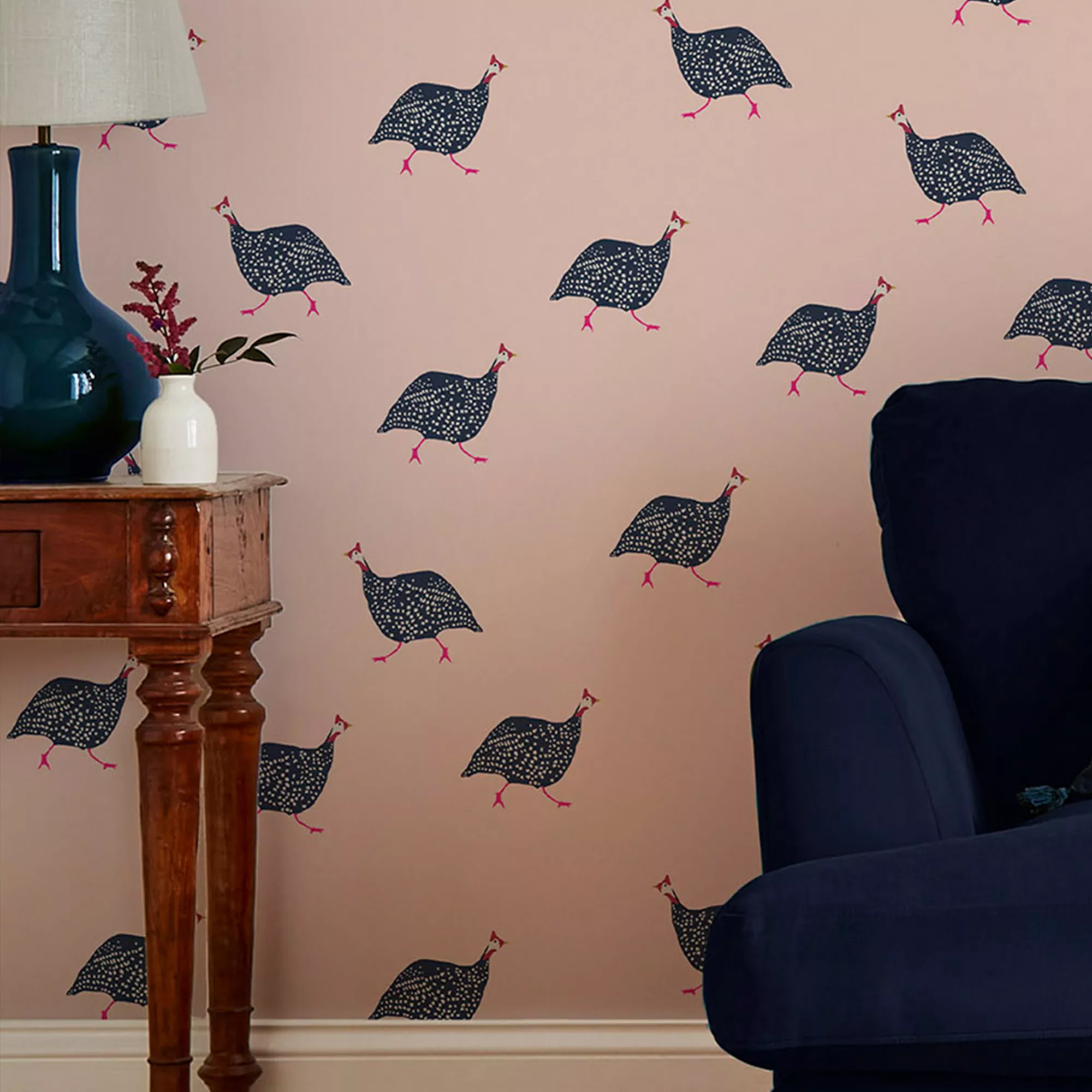 Joules Blush Pink Guinea Fowl Smooth Wallpaper 7 Joules Blush Pink Guinea Fowl Smooth Wallpaper - Image 5
