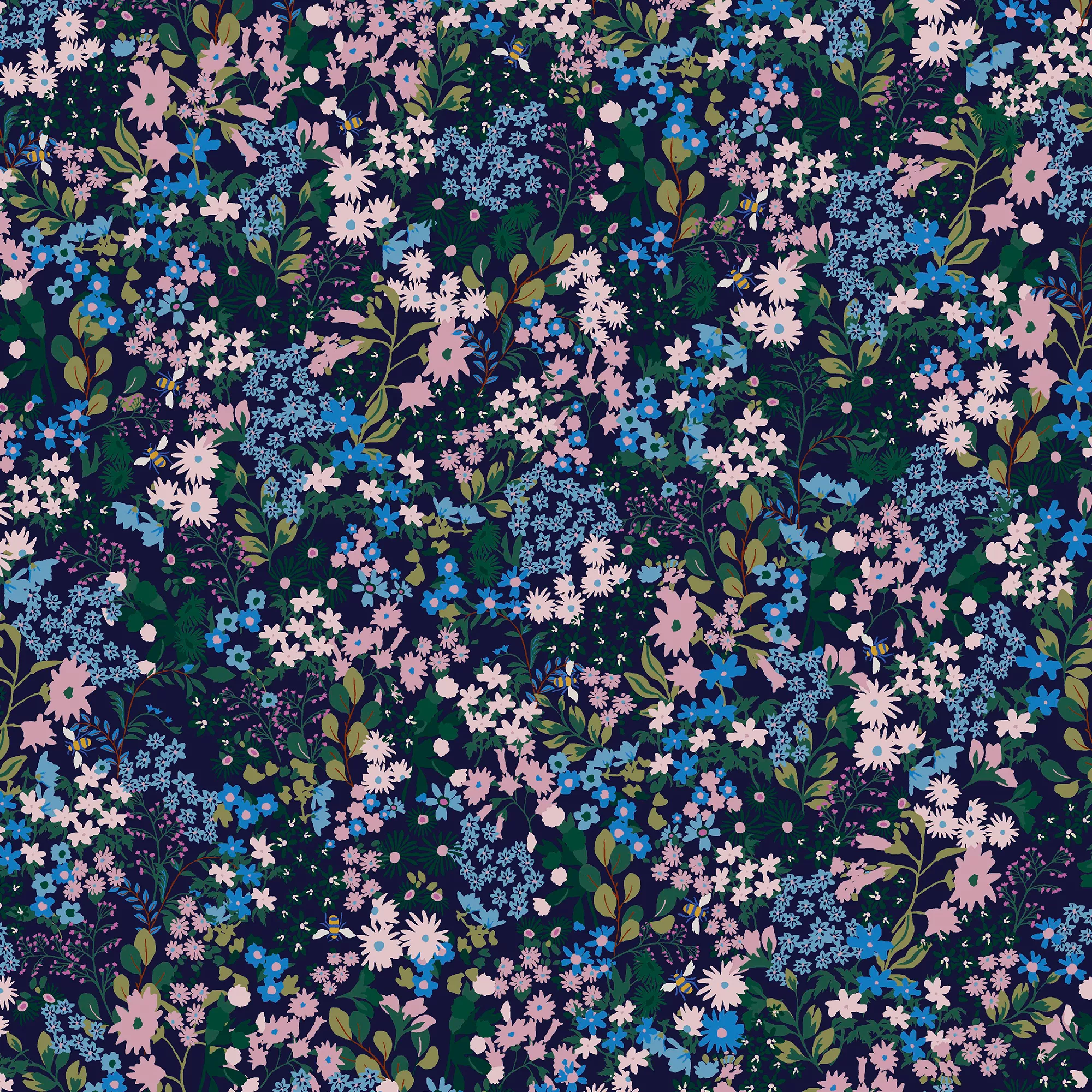 Joules Gilmorton Blue Ditsy Garden Floral Smooth Wallpaper 4 Joules Gilmorton Blue Ditsy Garden Floral Smooth Wallpaper - Image 2