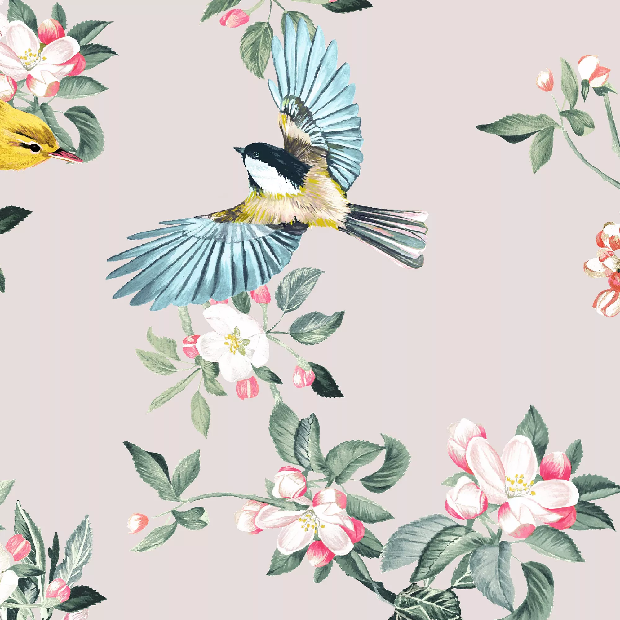Joules Multicolour Garden Birds Smooth Wallpaper 6 Joules Multicolour Garden Birds Smooth Wallpaper - Image 4