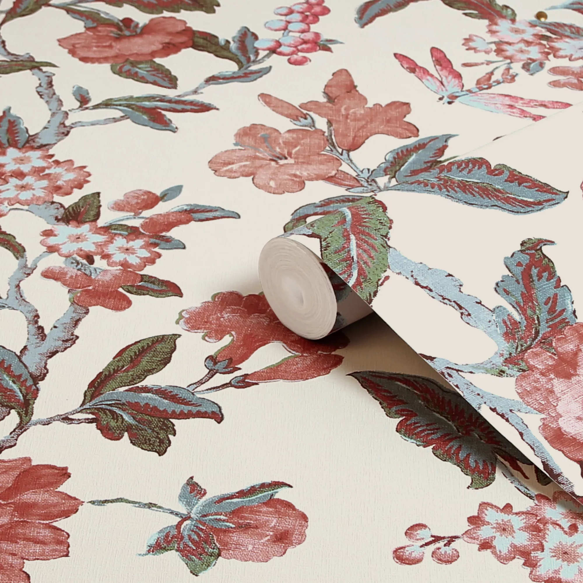 Laura Ashley Minera Crimson Floral Smooth Wallpaper 3 Laura Ashley Minera Crimson Floral Smooth Wallpaper