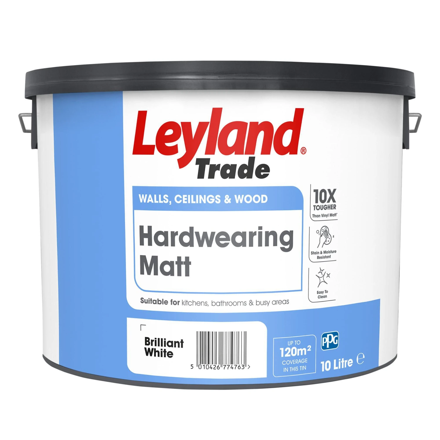Leyland Trade Brilliant White Matt Emulsion Paint, 10L 3 Leyland Trade Brilliant White Matt Emulsion Paint, 10L