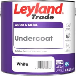 Leyland Trade White Metal & Wood Primer & Undercoat, 2.5L