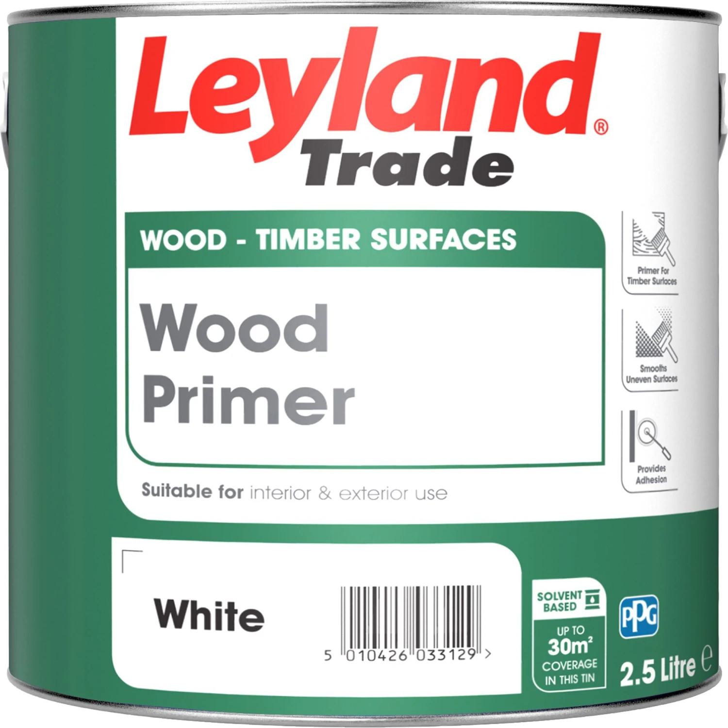 Leyland Trade Wood White Wood Primer, 2.5L 3 Leyland Trade Wood White Wood Primer, 2.5L
