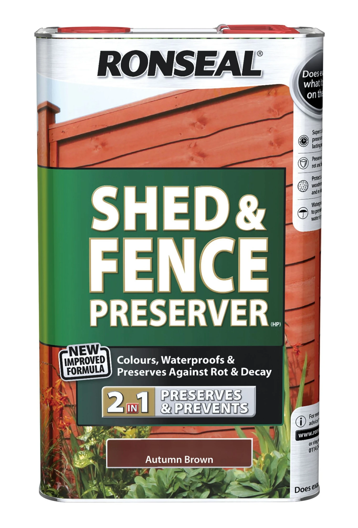 Ronseal Autumn Brown Fence & Shed Preserver, 5L 3 Ronseal Autumn Brown Fence & Shed Preserver, 5L